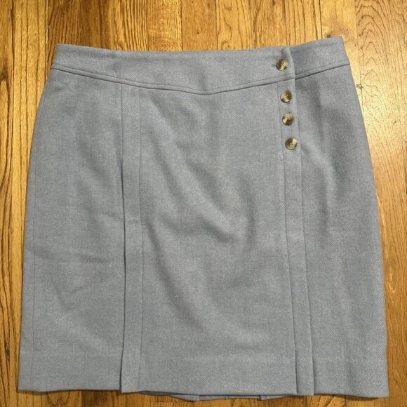 Pendleton wool skirt side  Button-Detail light blue lined women’s sz 16 USA made - Picture 1 of 14